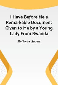 I Have Before Me a Remarkable Document Given to Me by a Young Lady From Rwanda Book Cover