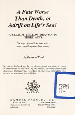 A Fate Worse than Death: or Adrift on Life's Sea! Book Cover