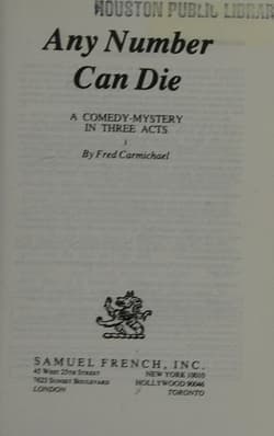Any Number Can Die Book Cover