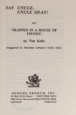Say Uncle - Uncle Silas - Trapped in a House of Fiends Book Cover
