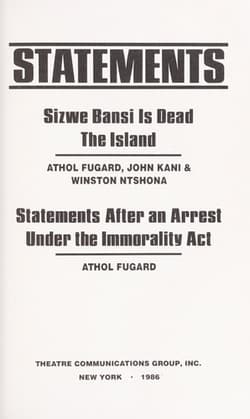 Sizwe Banzi Is Dead Book Cover