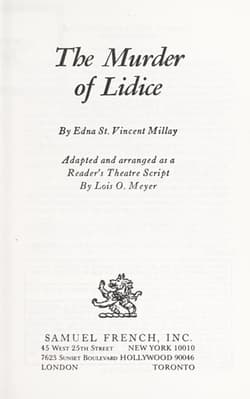 The Murder of Lidice Book Cover