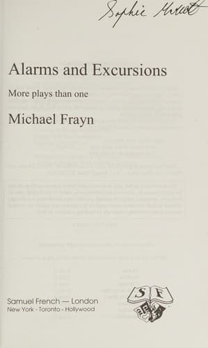 Alarms and Excursions (Acting Edition) Book Cover
