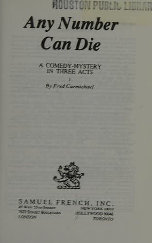 Any Number Can Die Book Cover