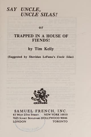 Say Uncle - Uncle Silas - Trapped in a House of Fiends Book Cover