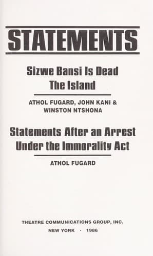 Sizwe Banzi Is Dead Book Cover