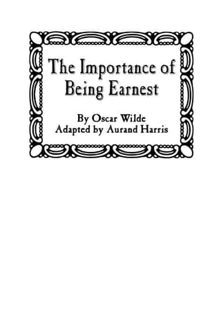 The Importance of Being Earnest Book Cover