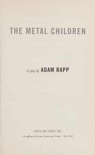 The Metal Children: A Play Book Cover